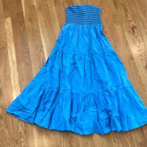 American Eagle smocked blue strapless maxi dress - XS